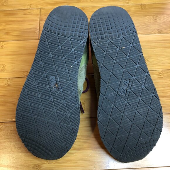 Teva Women's 84's Highside Vintage Style Size 9 Shoes Olive Green Purple Trail - Picture 7 of 10